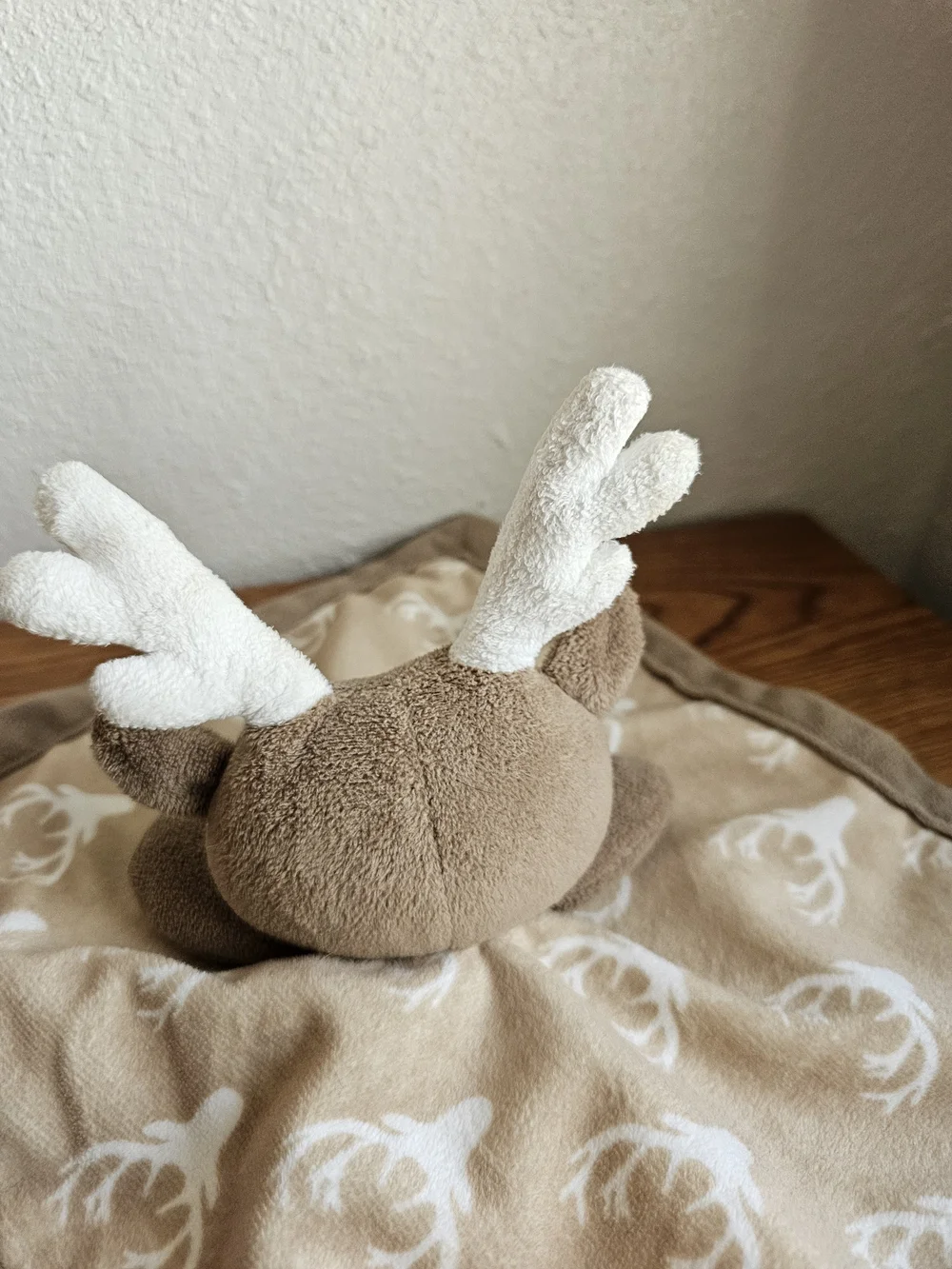 4/$10 Plush Deer Lovie Infant Blankie Toy Hunter Blanket Neutral Brown Cream